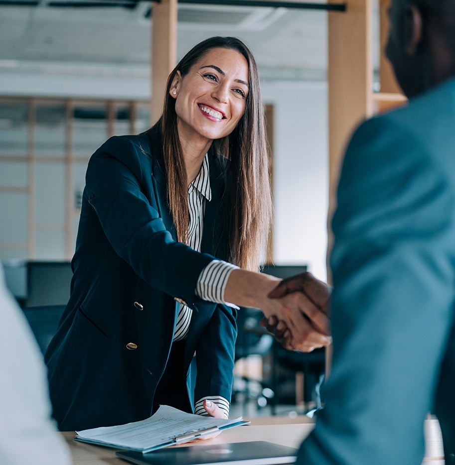 Two people shaking hands