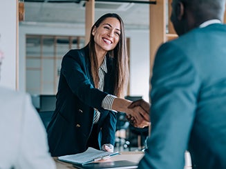 Two people shaking hands