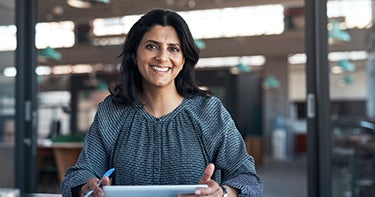 Woman smiling