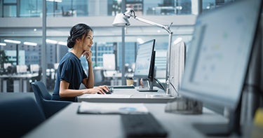 Woman working on computer