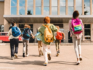 Children walking into school