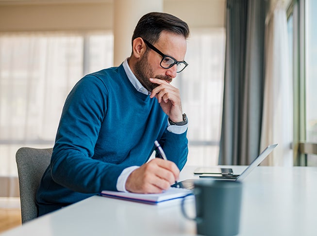 Man working at a table