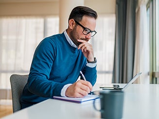 Man working at a table