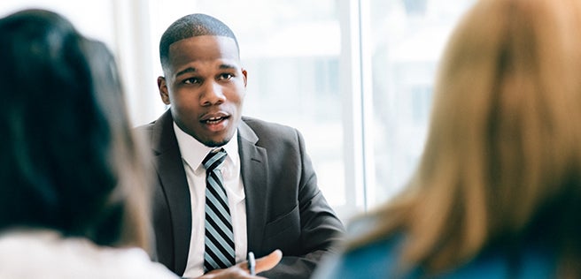 Man talking to a group