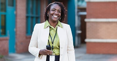 Woman smiling