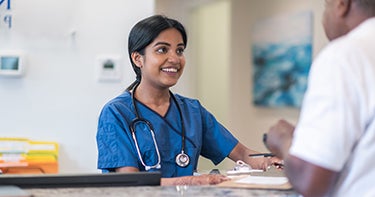 Nurse smiling