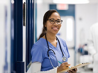 Nurse smiling