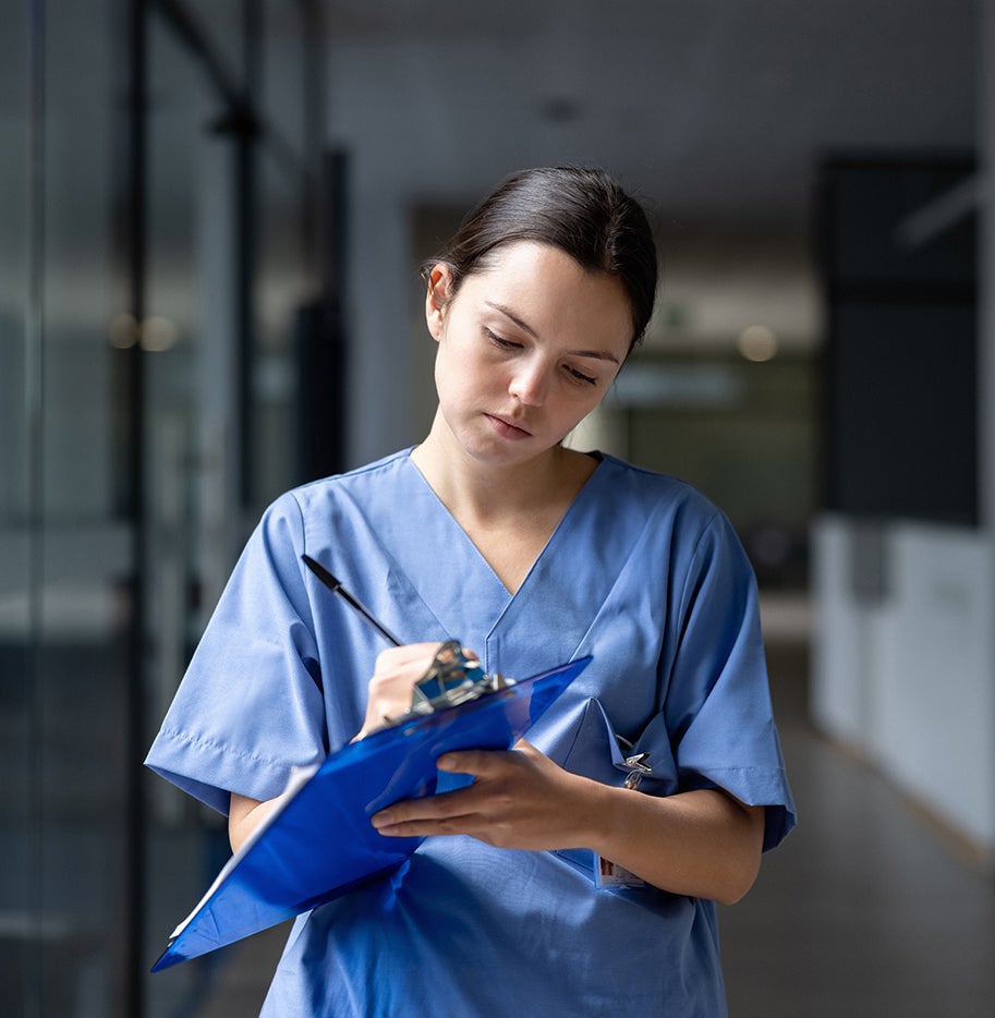 Nurse writing