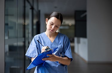 Nurse writing