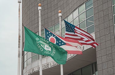 CSU, Ohio and US flags