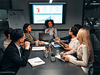 Woman presenting to a group