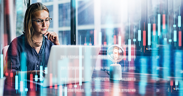 Woman working on a computer